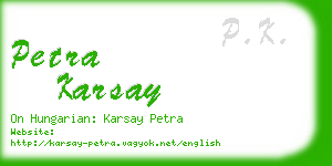 petra karsay business card